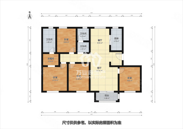 世茂玖熙4室2厅2卫141㎡南北235万