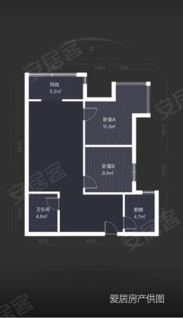 阳光新地2室2厅1卫82㎡西北95万