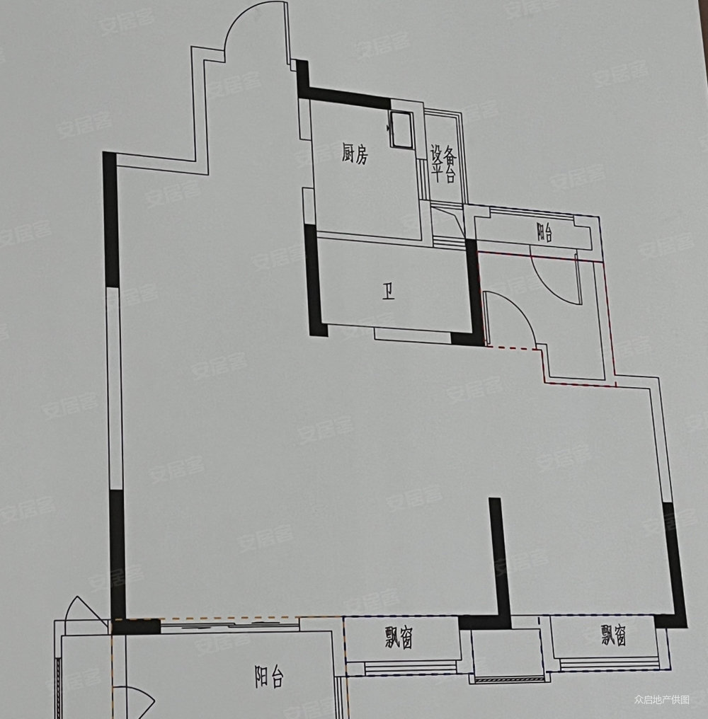 融信融创融璟园3室2厅1卫89.84㎡南北110万