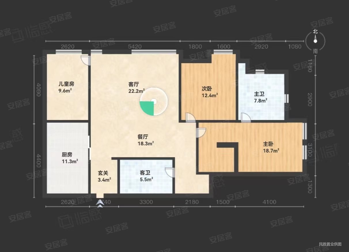 怡水豪庭3室2厅2卫95㎡南北420万