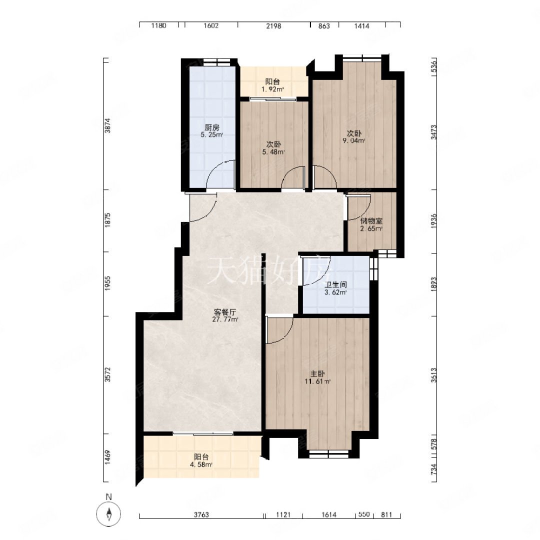 武夷名仕园3室2厅1卫99㎡南北230万