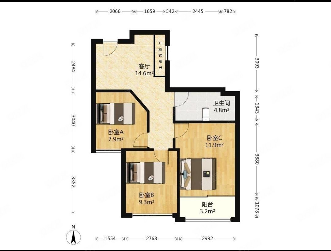 汇福家园小面积华师大总价低有钥匙