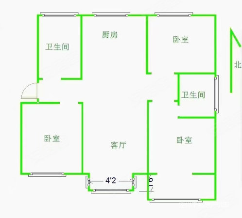 紫竹园(定州)3室2厅2卫123㎡南北79.95万