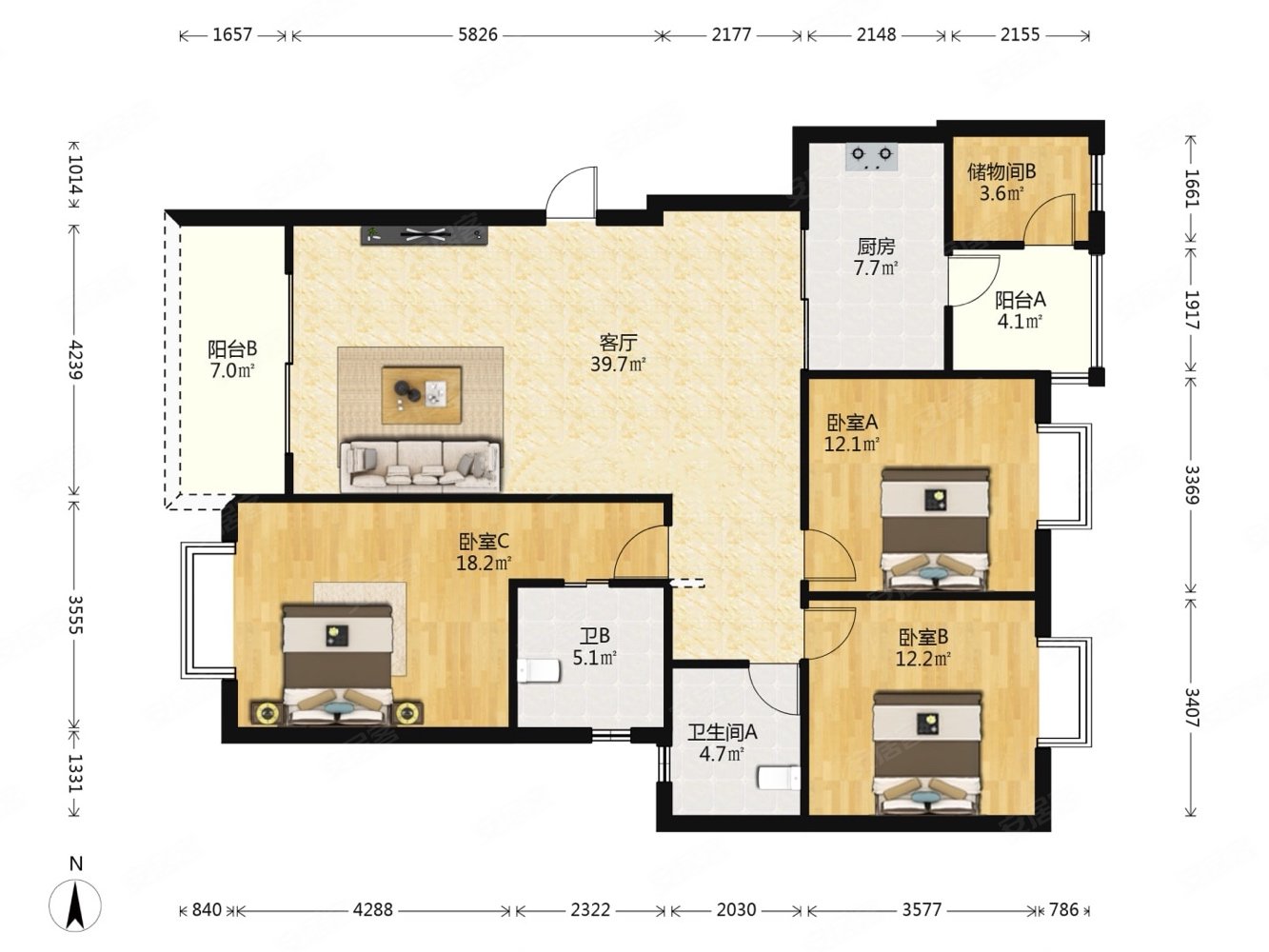 桐梓林地铁公摊小套三带保姆通透户型视野好水漪袅铜