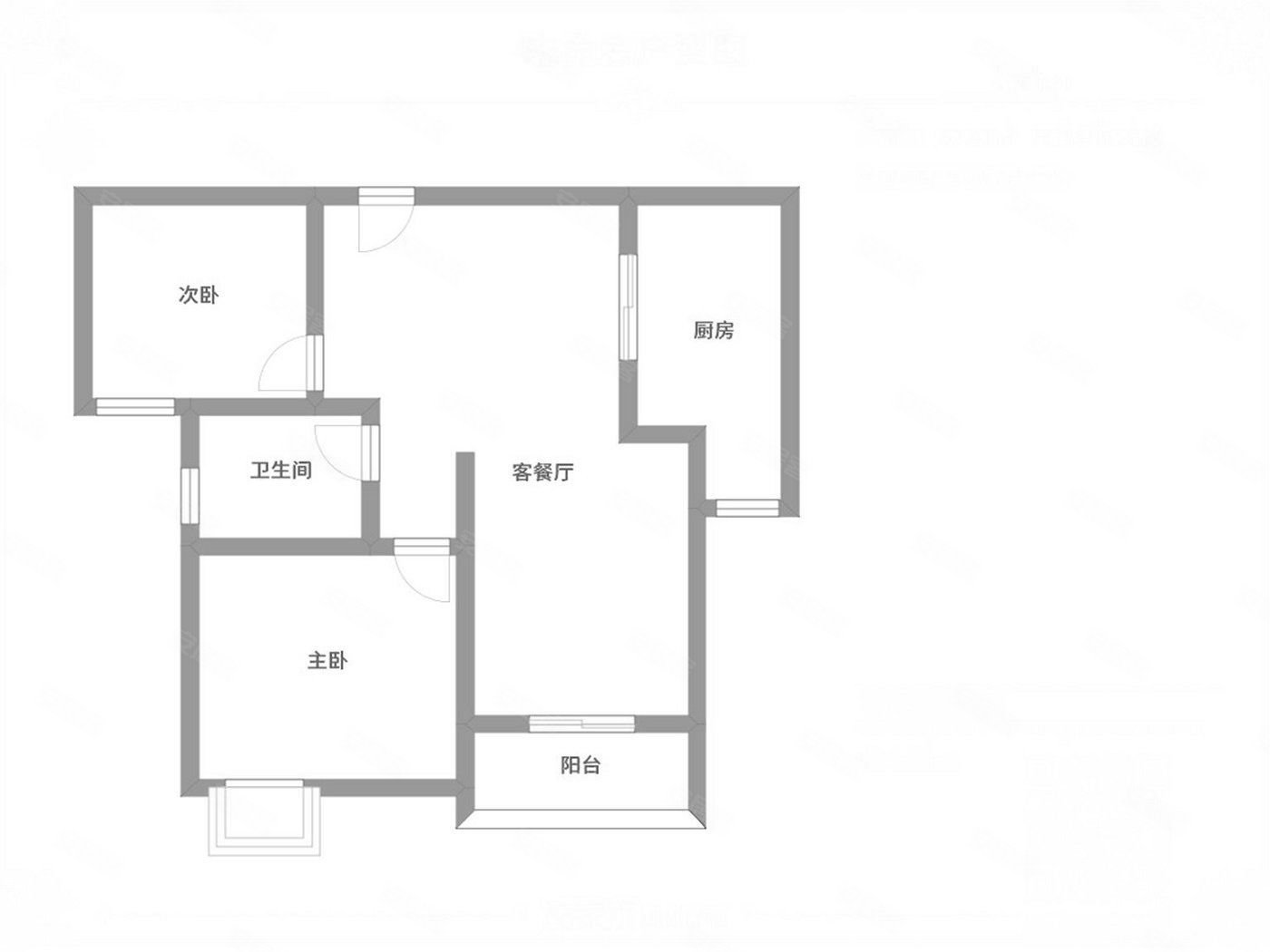 鸿笙苑A区2室2厅1卫70.14㎡南北86万