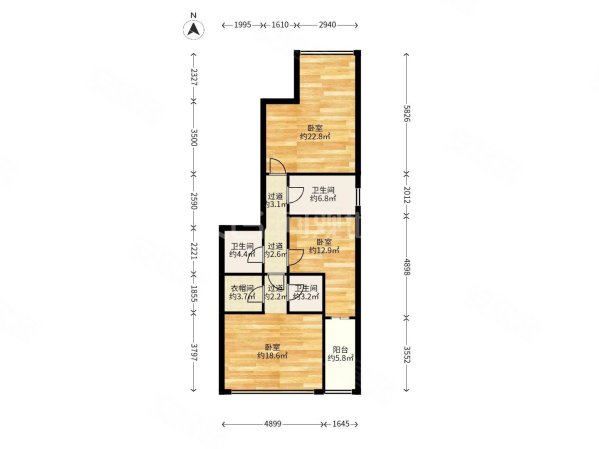 泰禾厦门院子(公寓住宅)3室1厅1卫127.46㎡东南330万