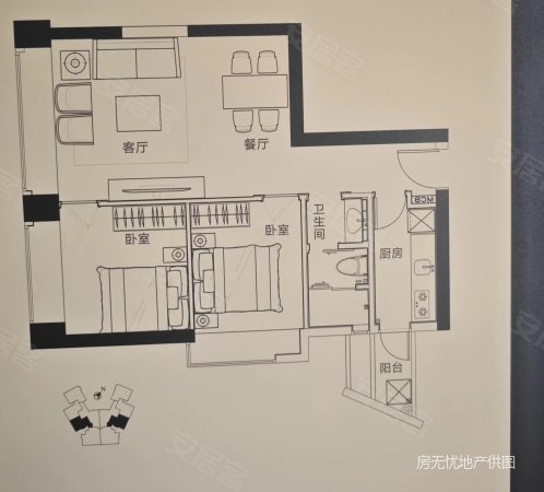 加福华尔登府邸2室2厅1卫85.02㎡南北711万