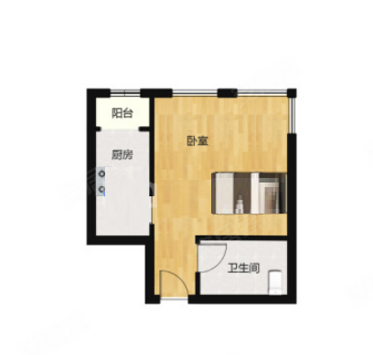 煦园新居1室1厅1卫43.76㎡东北245万