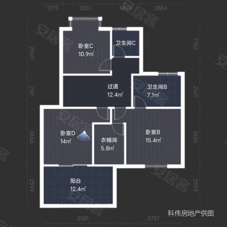 清江润城(1-3期)4室2厅3卫206㎡东南135万