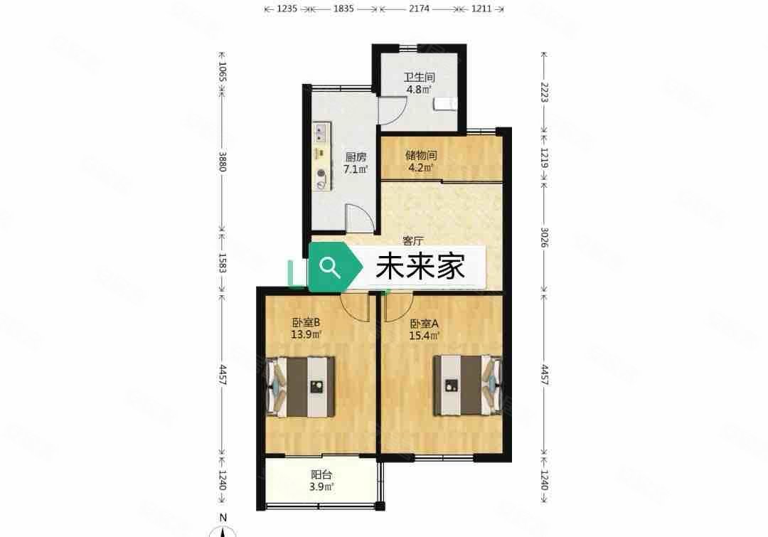 杨泰二村2室1厅1卫74㎡南285万