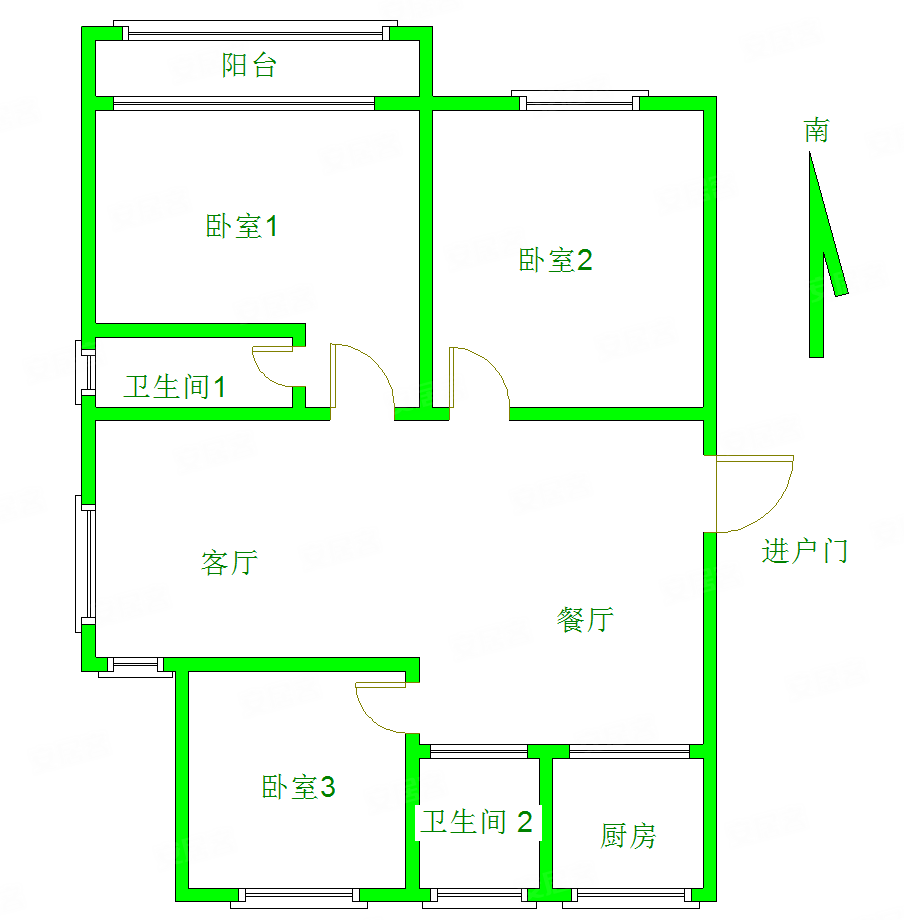塞纳公馆 洋房社区 3室2卫   大边户 景观好楼层 新毛坯