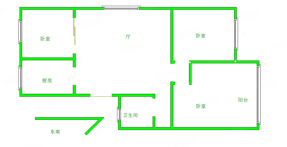 临江苑3室2厅1卫106.5㎡南北324万