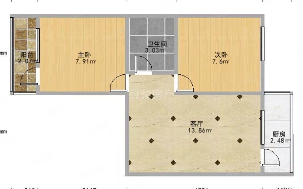 新乐花园2室2厅1卫84㎡南北49.8万