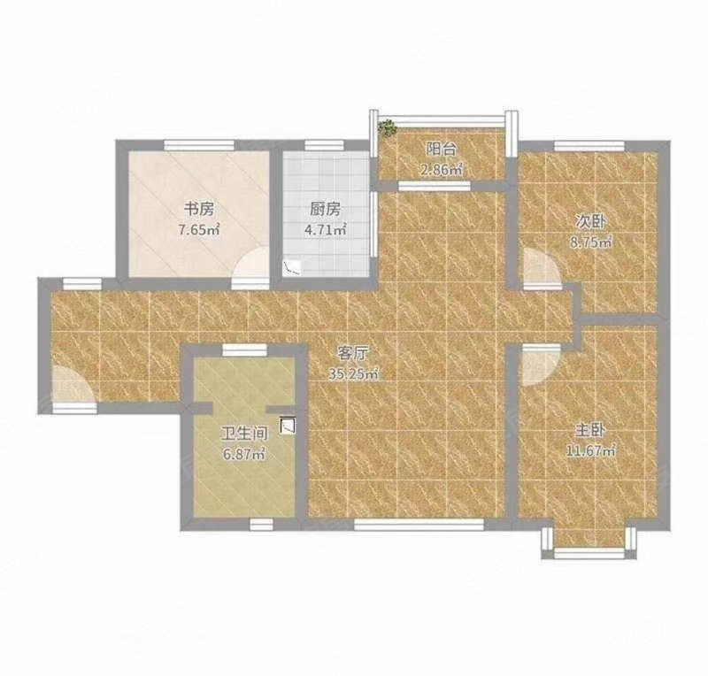 御锦城3室2厅1卫110㎡南北110万