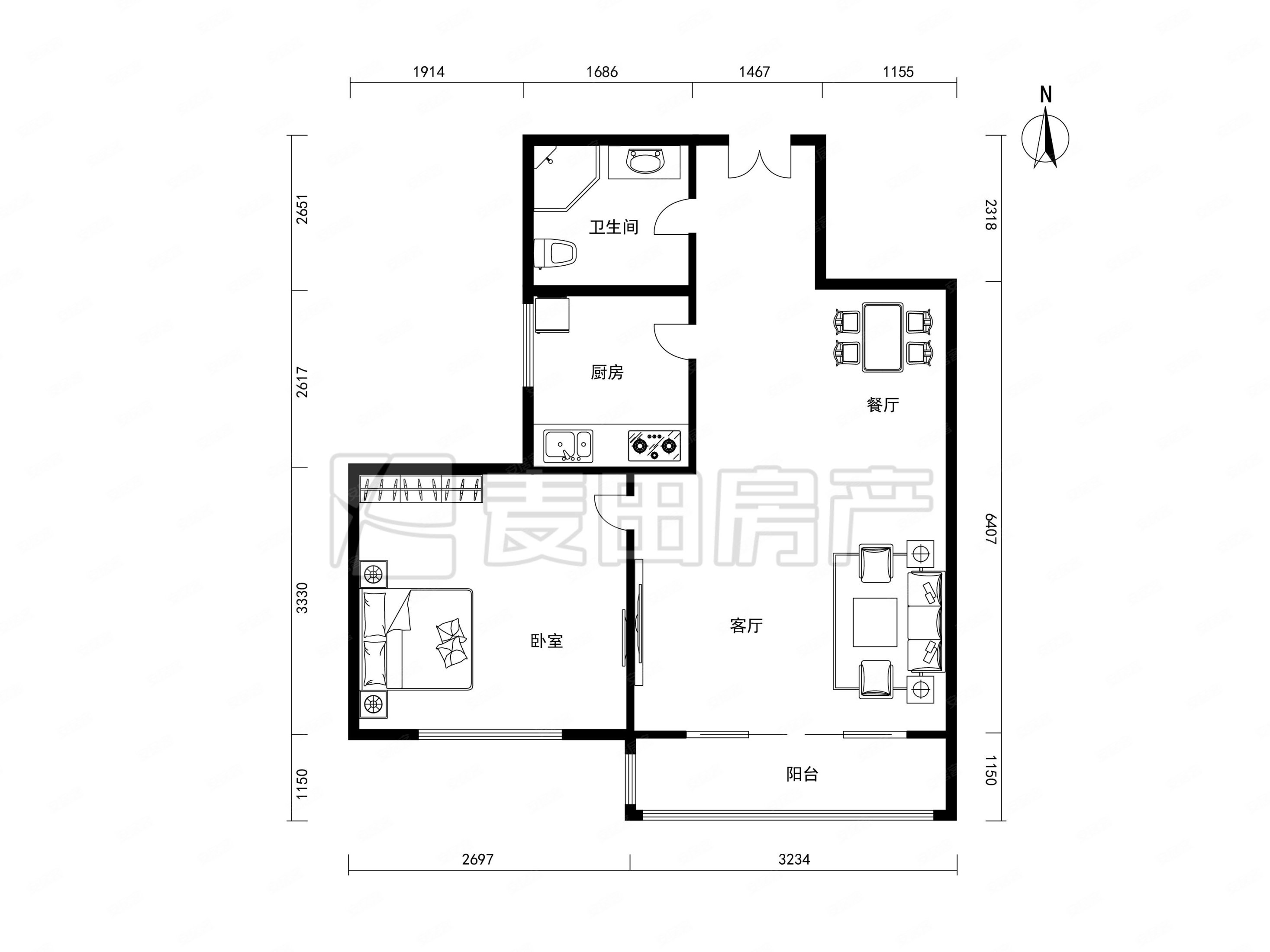 新景家园(东区)1室1厅1卫60.06㎡南585万