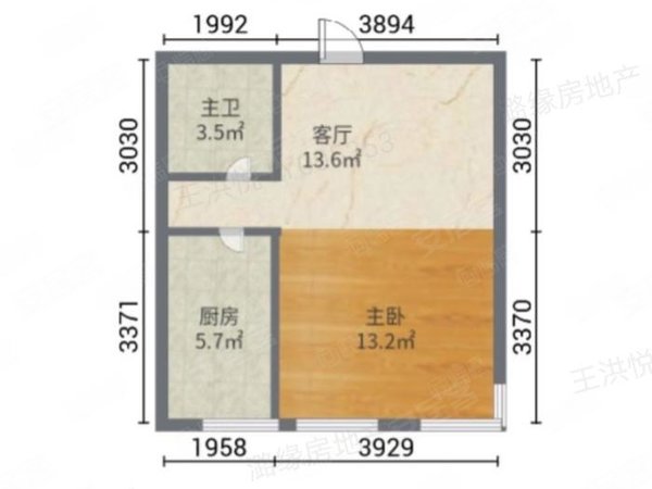 天辰世纪天和雅园 1室1厅1卫 电梯房 精装修51平米,北辰租房-天津58
