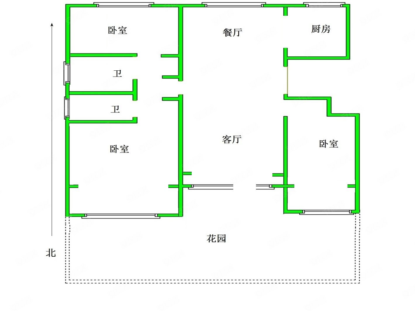 香邑溪谷带花园 小高层  精装修 三室两厅