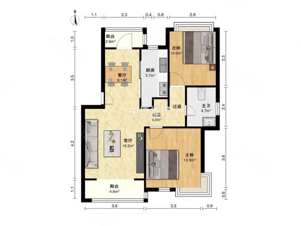 嘉骏花苑2室2厅1卫81.68㎡东450万