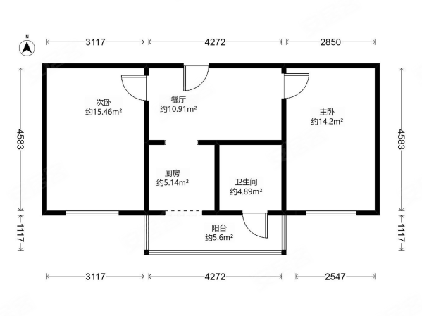 石园西区(石园西社区)2室1厅1卫62.26㎡南北174万