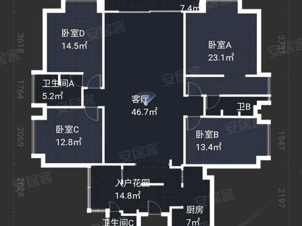 【多图】珠江新城海滨花园,珠江新城东租房,新城海滨花园 4 房 184.