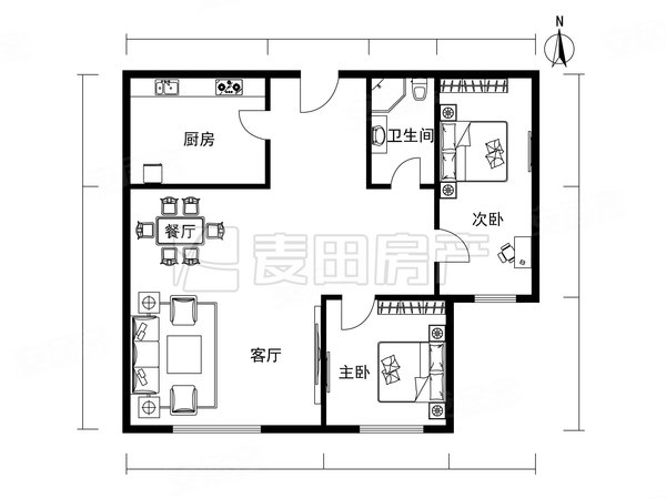 【多图】中信新城(东区),亦庄租房,正南 2室1厅 中信新城(东区),大兴