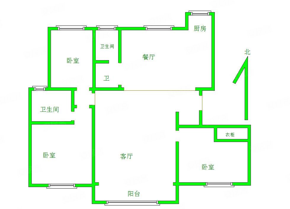 源盛嘉禾A区3室2厅2卫142.57㎡南北251.5万