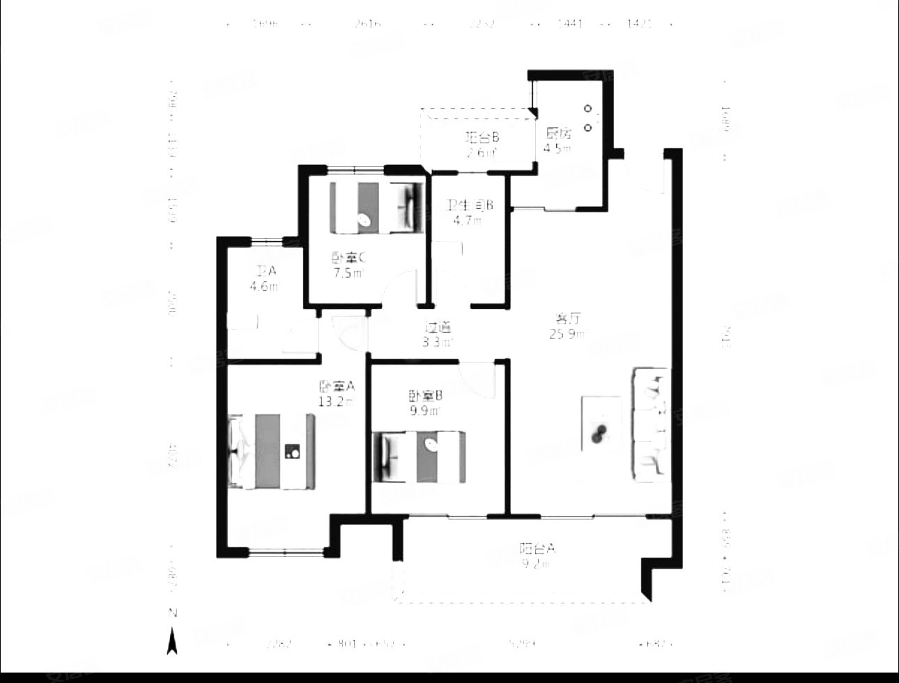 次新小区精装交付一天未入住户型方正位置好地铁口,鑫苑城二手房,123
