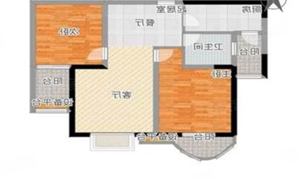 贻成御景国际2室2厅1卫98㎡南北100万