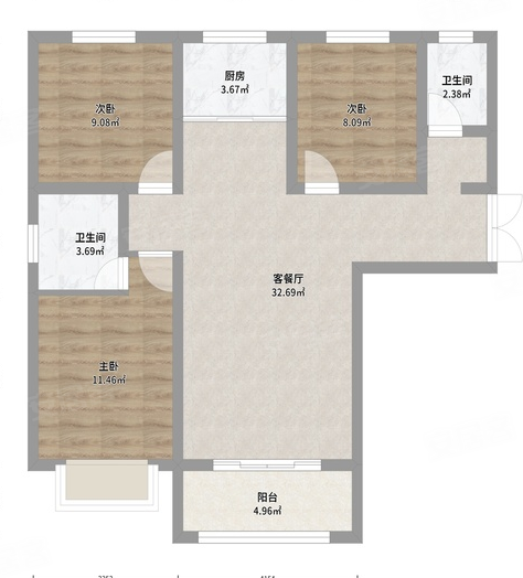 紫云名都3室2厅2卫140㎡南北73.8万