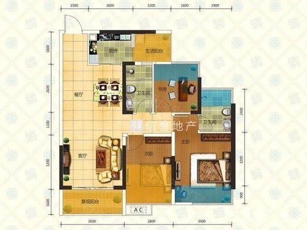 【多图】振业尚府,鲁班路租房,振业尚府 3室2厅2卫 电梯房 精装修90