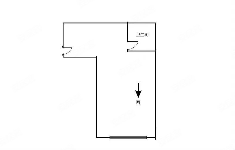 西夏万达广场1室1厅1卫63.66㎡北30万