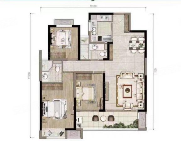 万建紫庭4室2厅2卫135㎡南北83.5万