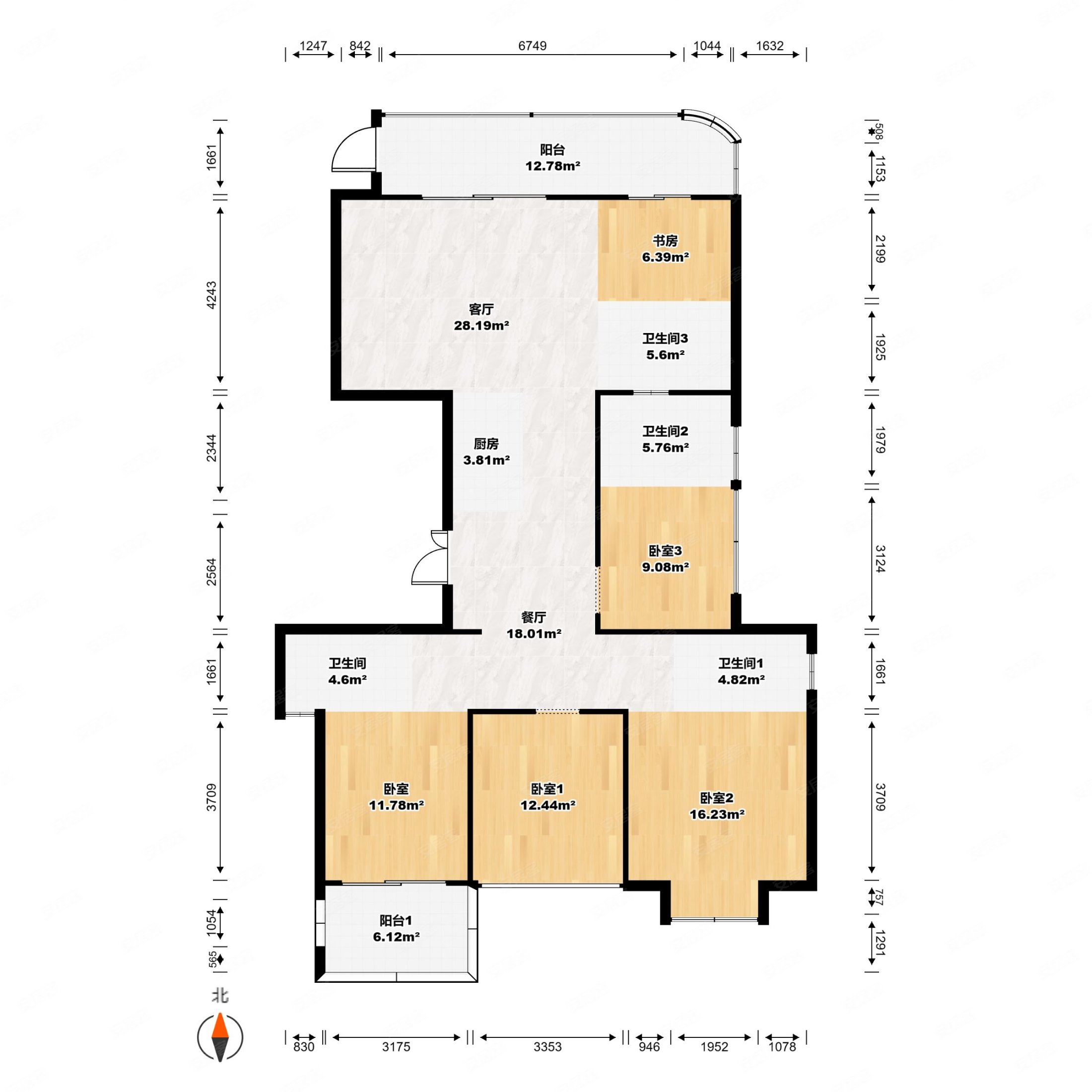 融信上江城 一线三江口 江景房 160平端头户型,融信上江城二手房,260