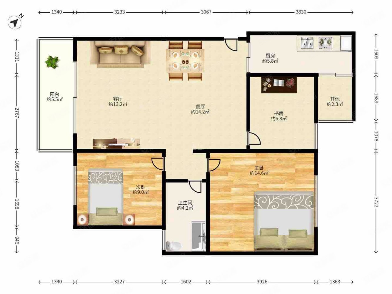业主调价600万急售 香榭里二期精装三房 高楼层景观视野开阔
