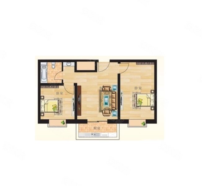 游站未来城1室2厅1卫39.33㎡南北45万