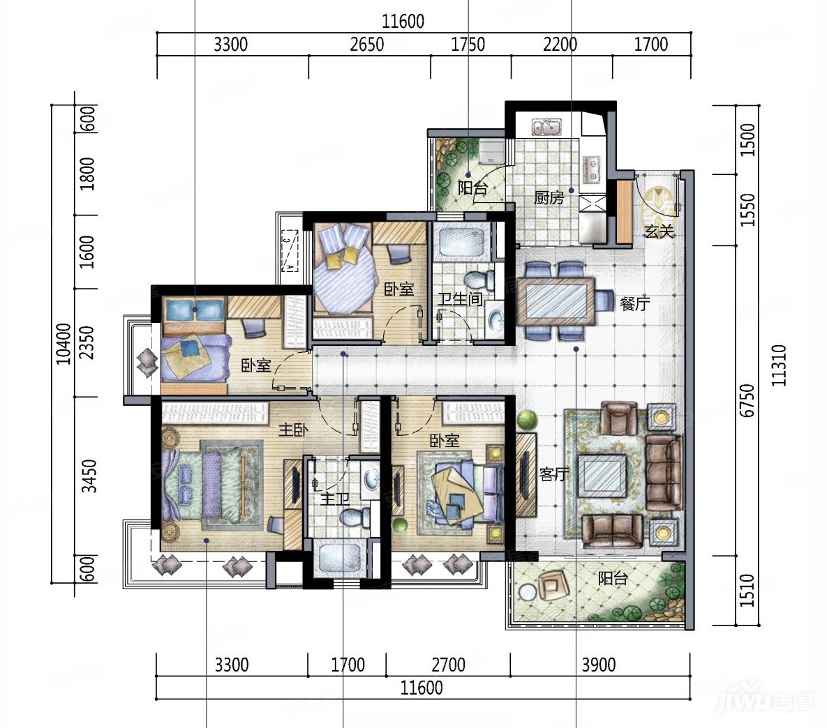 万科江南院子平大房卫业主说送全屋定制家具家电