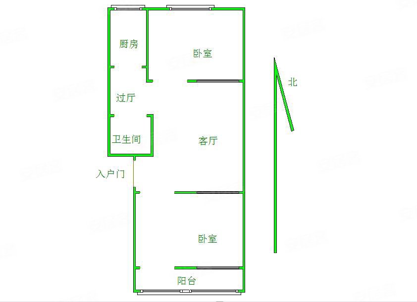 淮军公所2室2厅1卫71.33㎡东59.8万