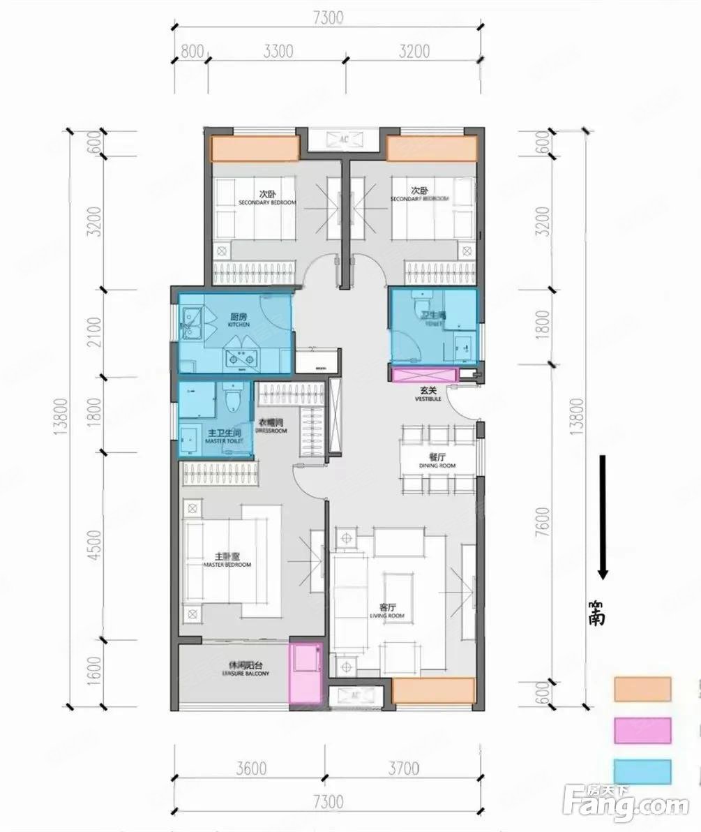 湖滨三里三区3室2厅2卫98.5㎡南北550万