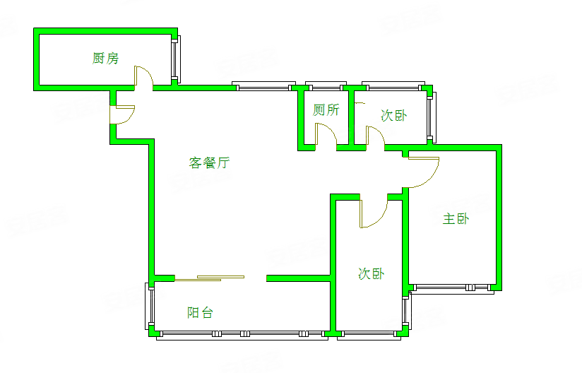 蓝光花满庭三期(南区)3室2厅1卫82㎡东南106万