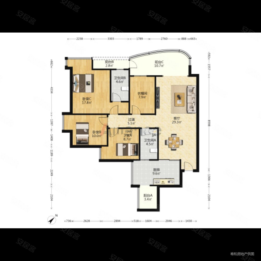 简阳河东新区峰景里全临江套四拎包入住,家具家电齐全,视野好