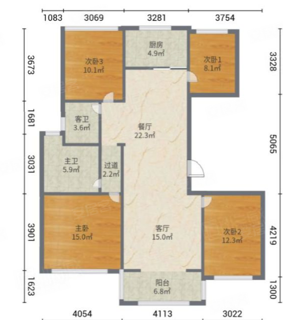 石榴江南院子3室2厅2卫115㎡南115万