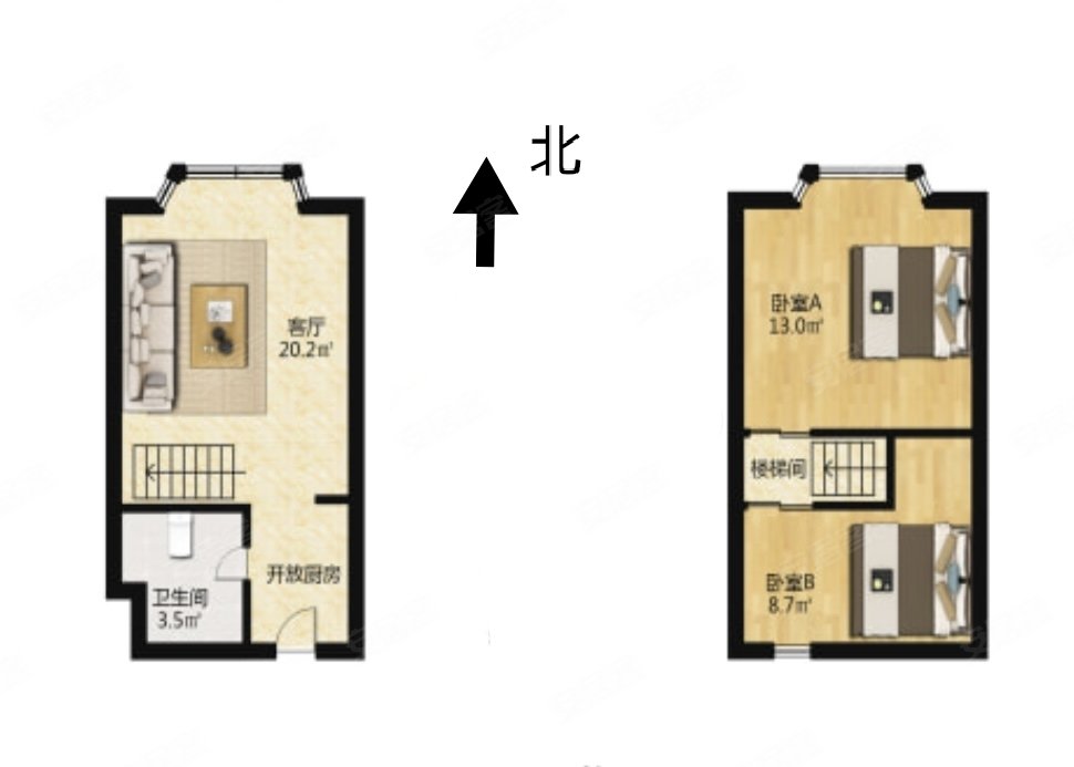 怡安苑2室1厅1卫34.18㎡南65万