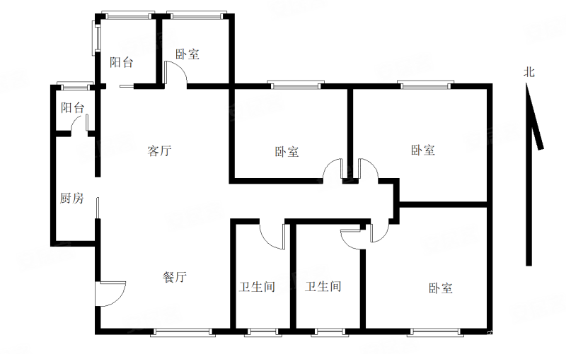 时代倾城(二期)3室2厅2卫114.88㎡南北110万