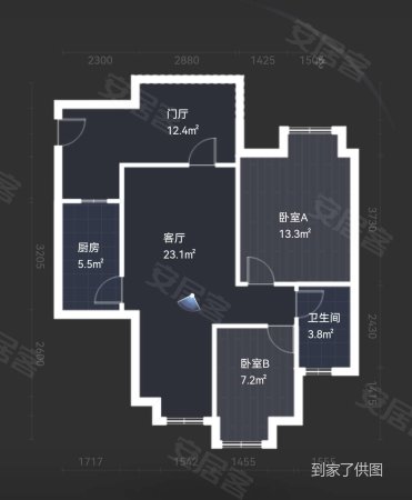 鑫苑名家一期2室2厅1卫78.86㎡西南128万