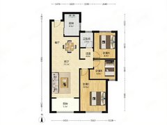 西安高新区鱼化寨华洲城云顶 3室2厅1卫出租房源真实图片