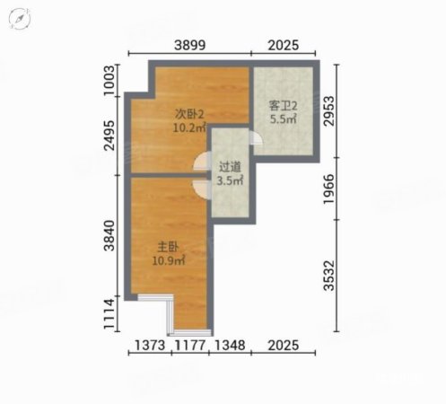 亚钢1号3室2厅2卫88㎡南北198万