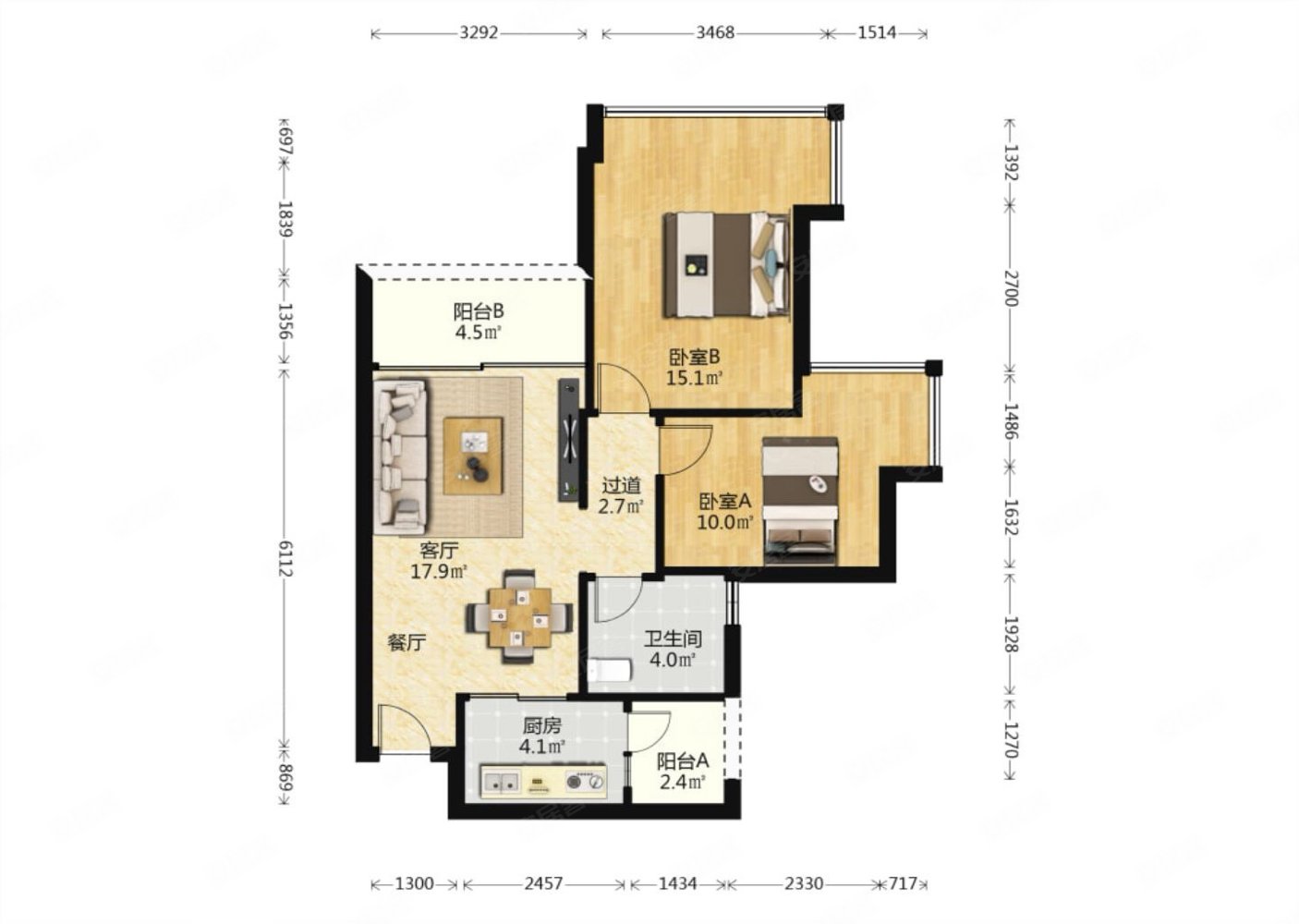 近珠海广生 急售房 雅居乐约克郡装修好两房 电梯中层视野开阔