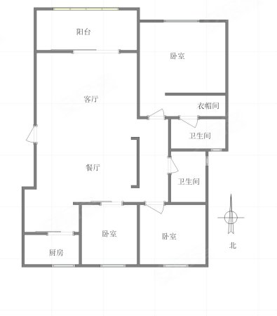 国瑞爱与山(B区)3室2厅2卫116㎡北159万