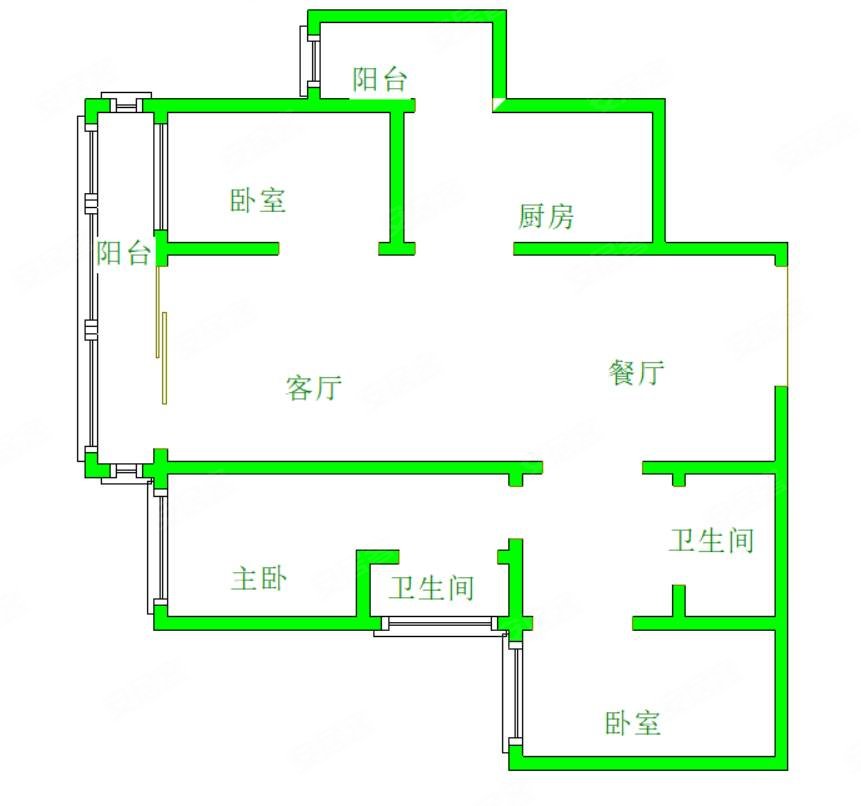 保利凤凰湾澜湾组团3室2厅2卫110.61㎡西北70万