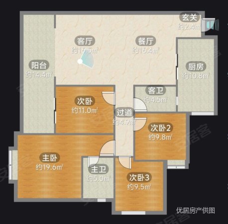 桃溪河畔4室2厅2卫149㎡南北76.8万